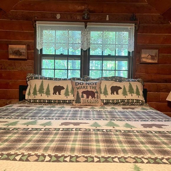 3Pcs rustic cabin bedspread coverlet set Full/Queen size